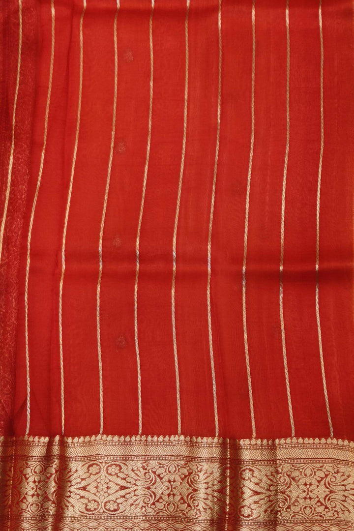 Banarasi kora (organza)  silk saree in  peach