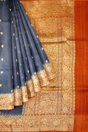 Banarasi kora (organza)  silk saree in  grey