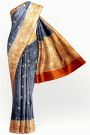 Banarasi kora (organza)  silk saree in  grey