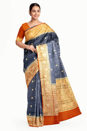 Banarasi kora (organza)  silk saree in  grey