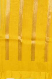 Banarasi kora (organza)  silk saree in  yellow  with motifs