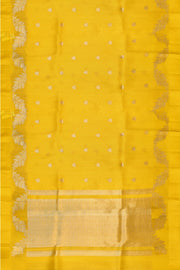 Banarasi kora (organza)  silk saree in  yellow  with motifs