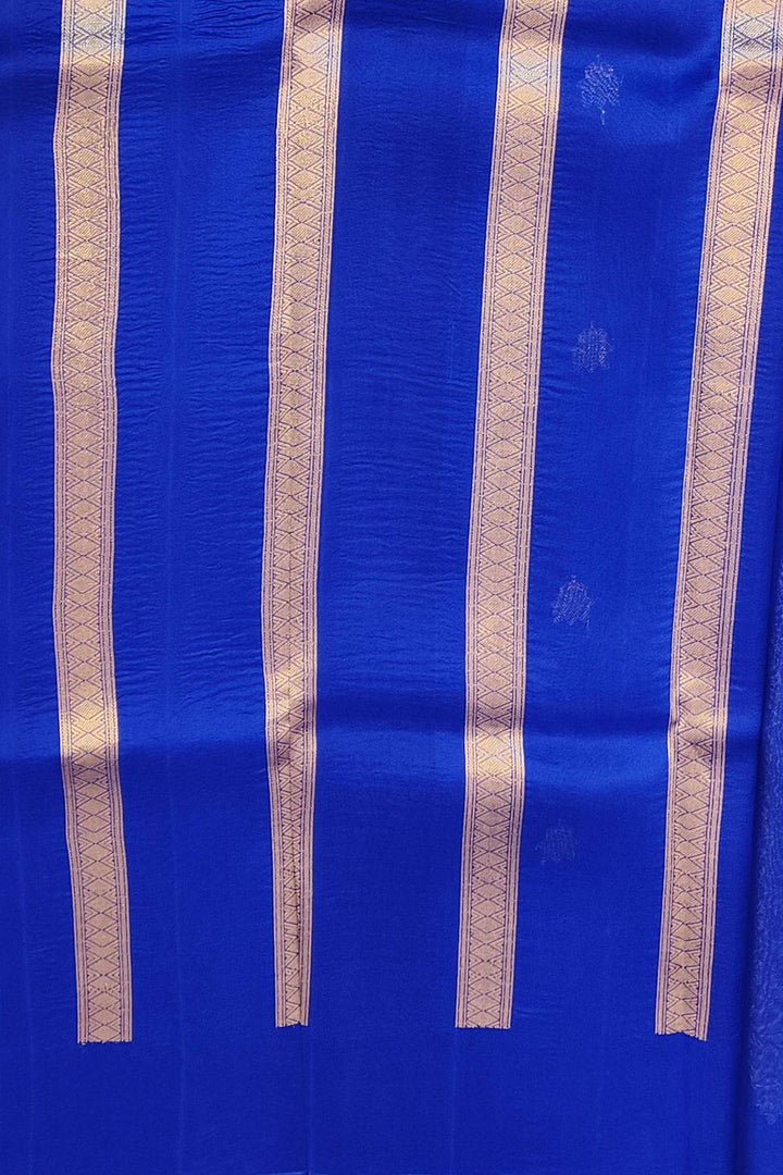 Banarasi kora (organza)  silk saree in  royal blue