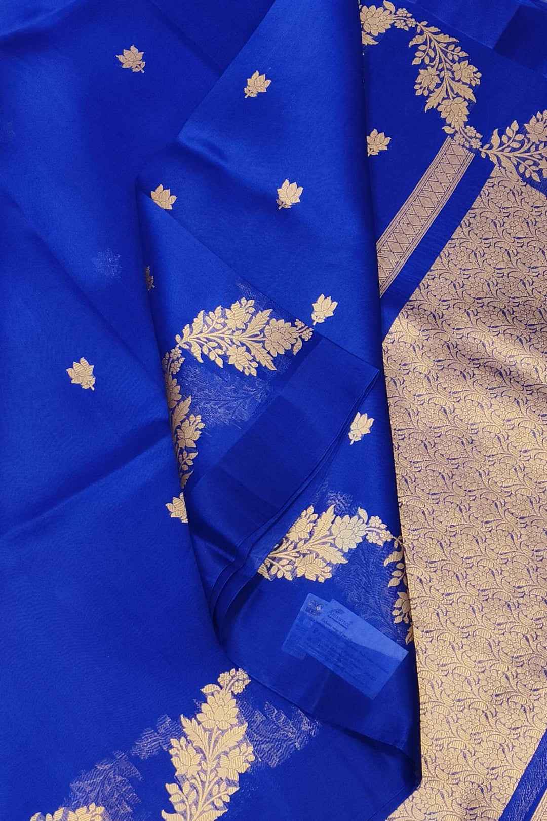 Banarasi kora (organza)  silk saree in  royal blue