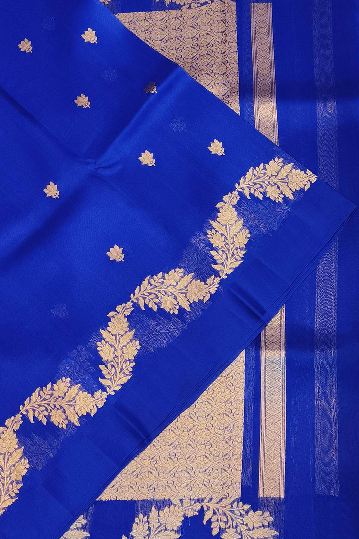 Banarasi kora (organza)  silk saree in  royal blue