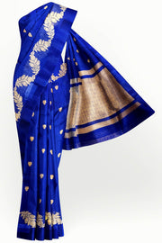 Banarasi kora (organza)  silk saree in  royal blue