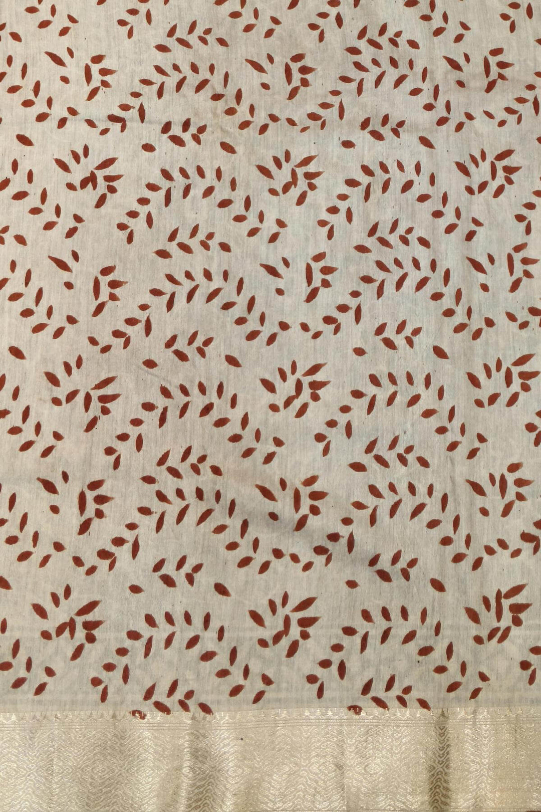 Chanderi silk cotton saree in brown