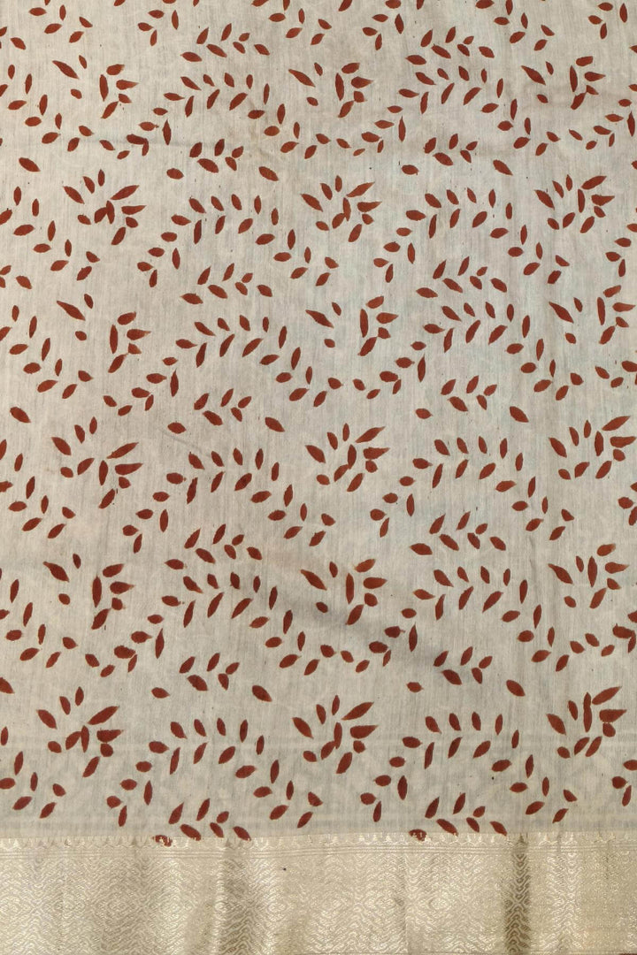 Chanderi silk cotton saree in brown