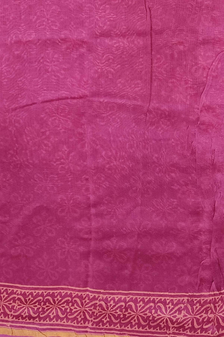 Bagru hand block print on Chanderi silk cotton saree in purple