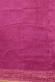 Bagru hand block print on Chanderi silk cotton saree in purple