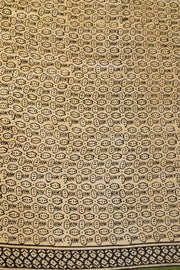 Bagru hand block print on Chanderi silk cotton saree in yellow