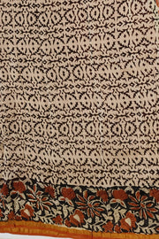 Bagru hand block print on Chanderi silk cotton saree in  maroon