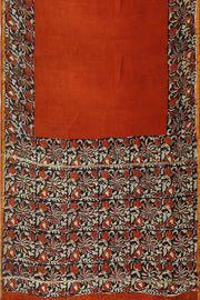 Bagru hand block print on Chanderi silk cotton saree in  maroon