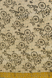 Bagru hand block print on Chanderi silk cotton saree in green