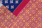 Jaipur mul cotton saree in blue in geometric pattern.