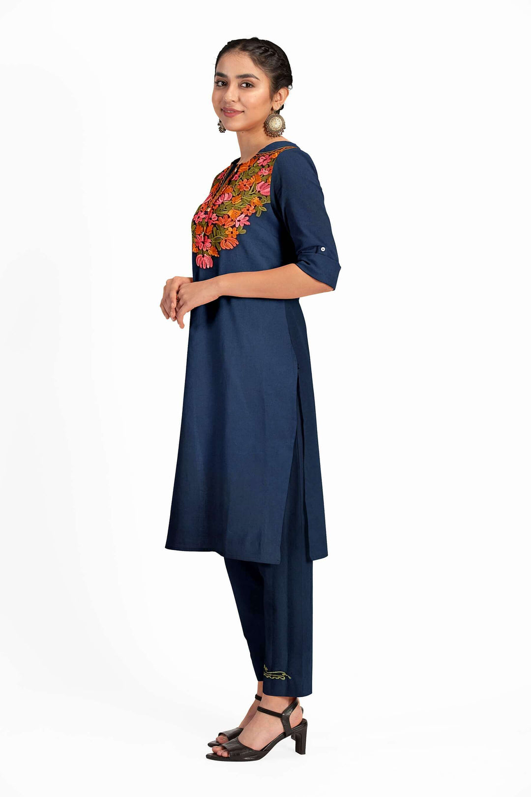 Cotton salwar suit material in 2 piece  with Kashmiri hand embroidery