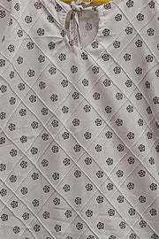 Pin tuck  pure cotton tunic in white with circular motifs