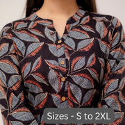 Cotton kurti  in straight cut in  black