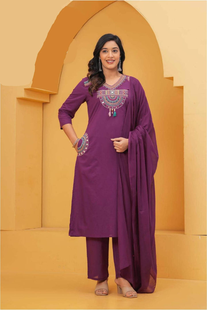 heavy cut work embroidery 3 piece kurta set