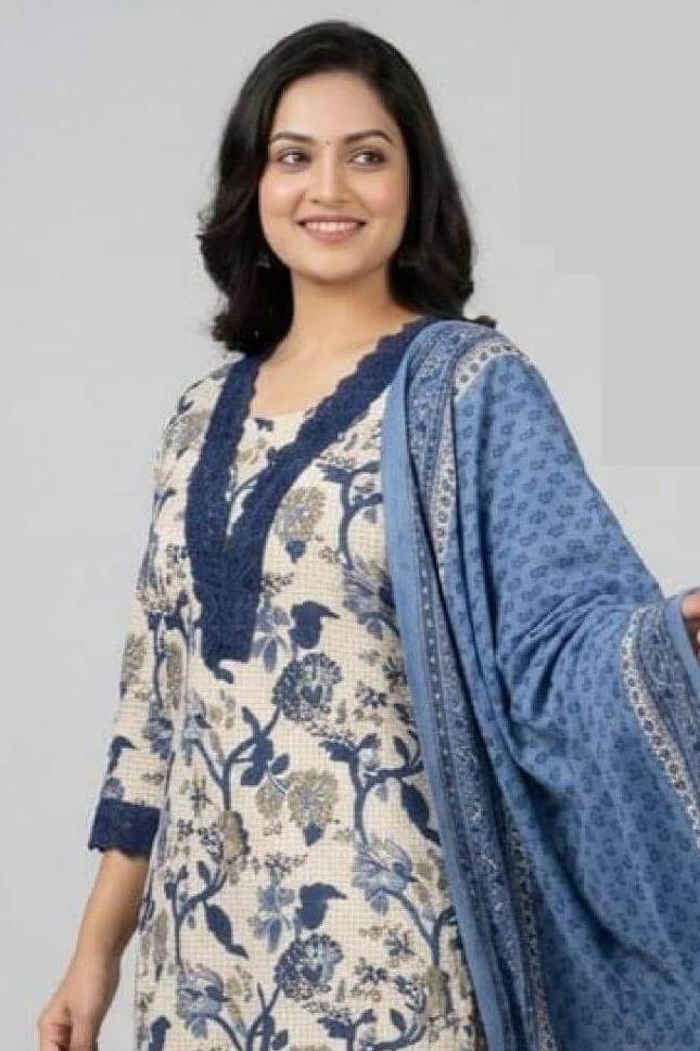 hand work pennel print  3piece kurta set