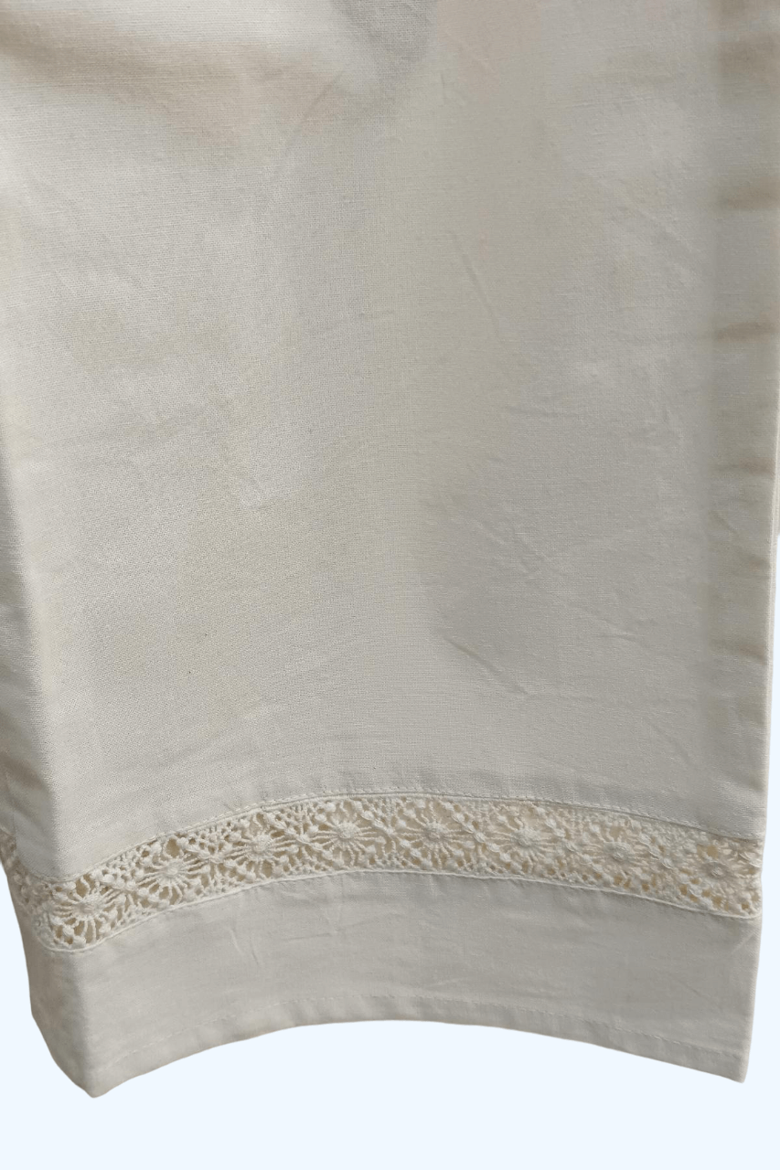 Bottom chikankari parallel pant