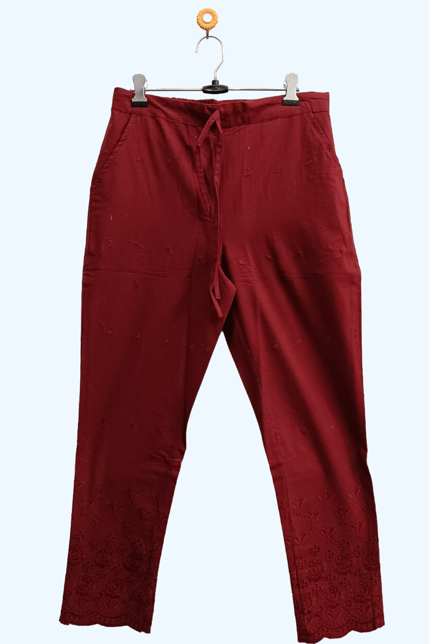 Cotton full chikan pants