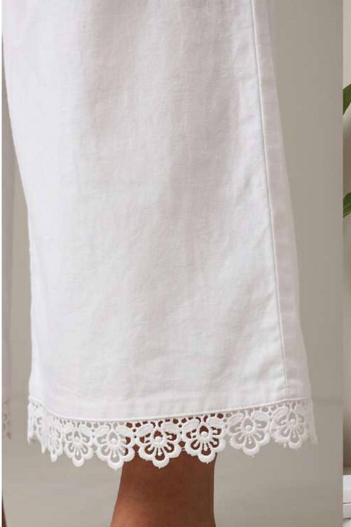 Cotton palazzo pants with crochet lace work