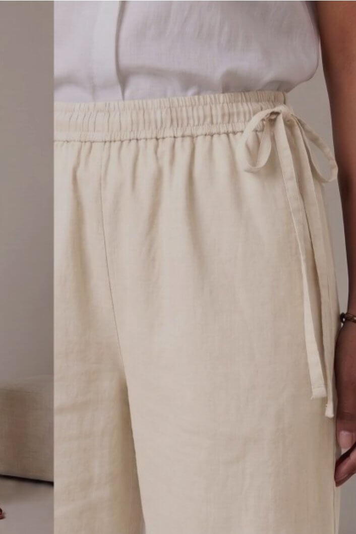 Cotton palazzo pants with crochet lace work