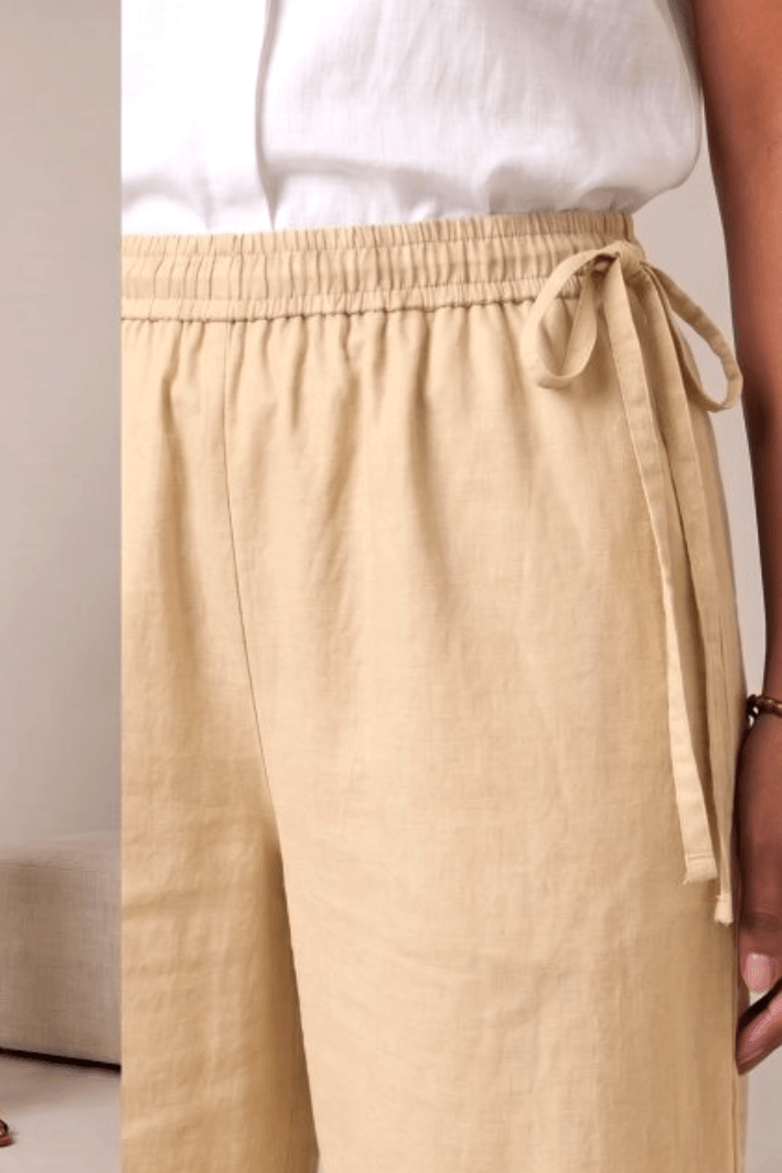 Cotton palazzo pants with crochet lace work