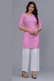 Cotton tunic in blush pink  with mirror work