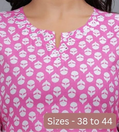 Cotton tunic in blush pink  with mirror work