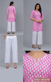 Cotton tunic in blush pink  with mirror work