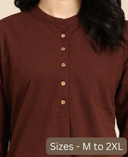 Cotton tunic in brown