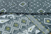 Jamdani silk cotton salwar suit material in 2 piece in grey