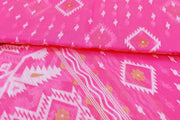 Jamdani silk cotton salwar suit material in 2 piece in pink