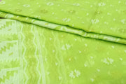 Jamdani silk cotton salwar suit material in 2 piece in green