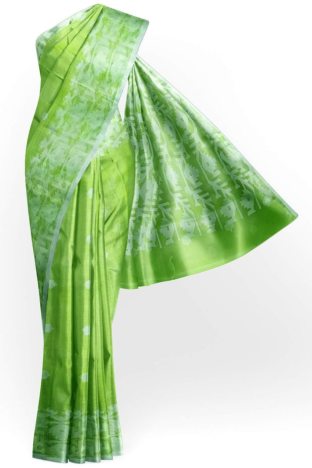 Muslin jamdani saree in green