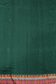Assam khadi mercerized cotton saree in green