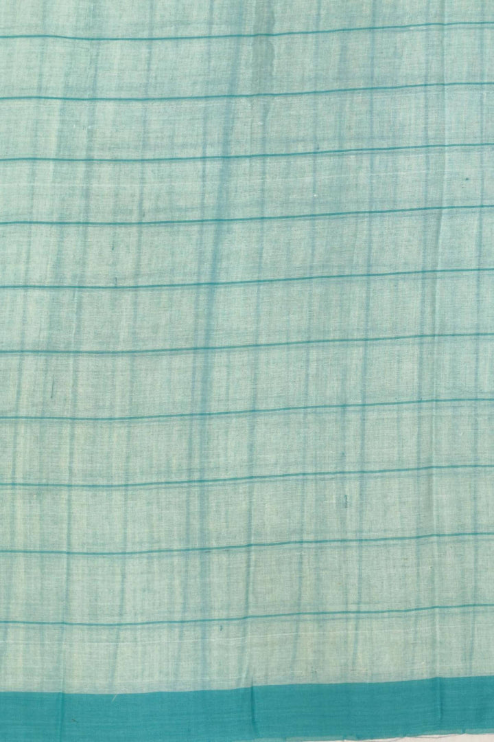 Soft cotton saree in off white in checks