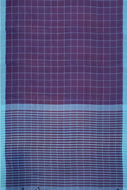 Soft cotton saree in purple in checks