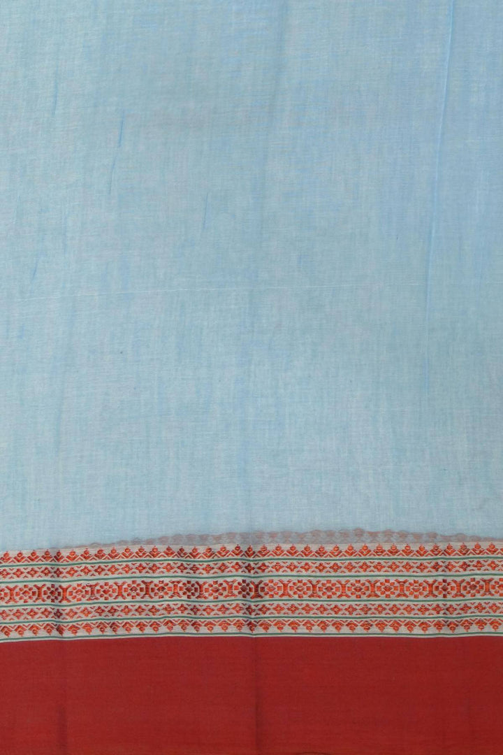 Soft cotton saree in pink with Dhonekali thread work pallu & border