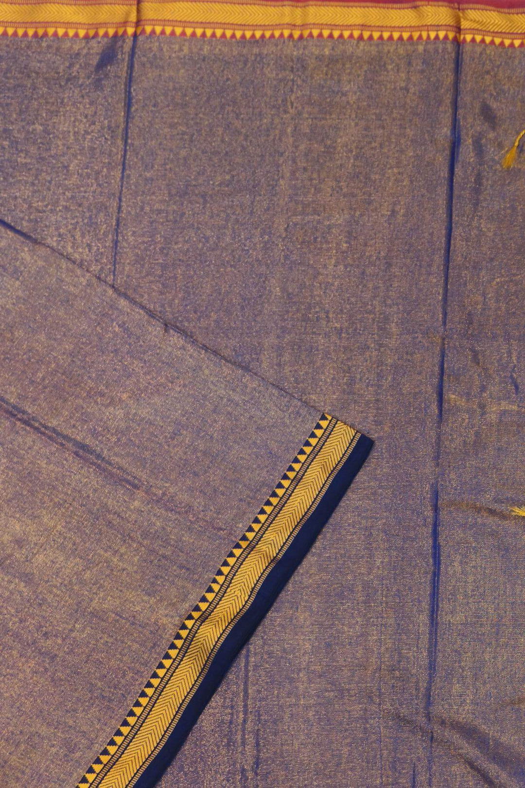 Small border soft tissue cotton saree in violet