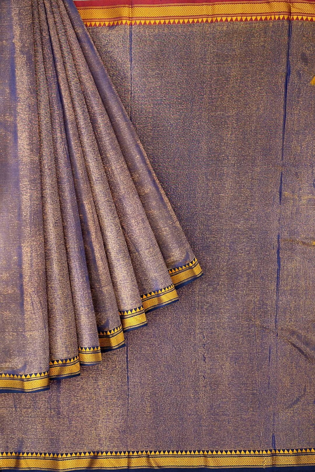 Small border soft tissue cotton saree in violet