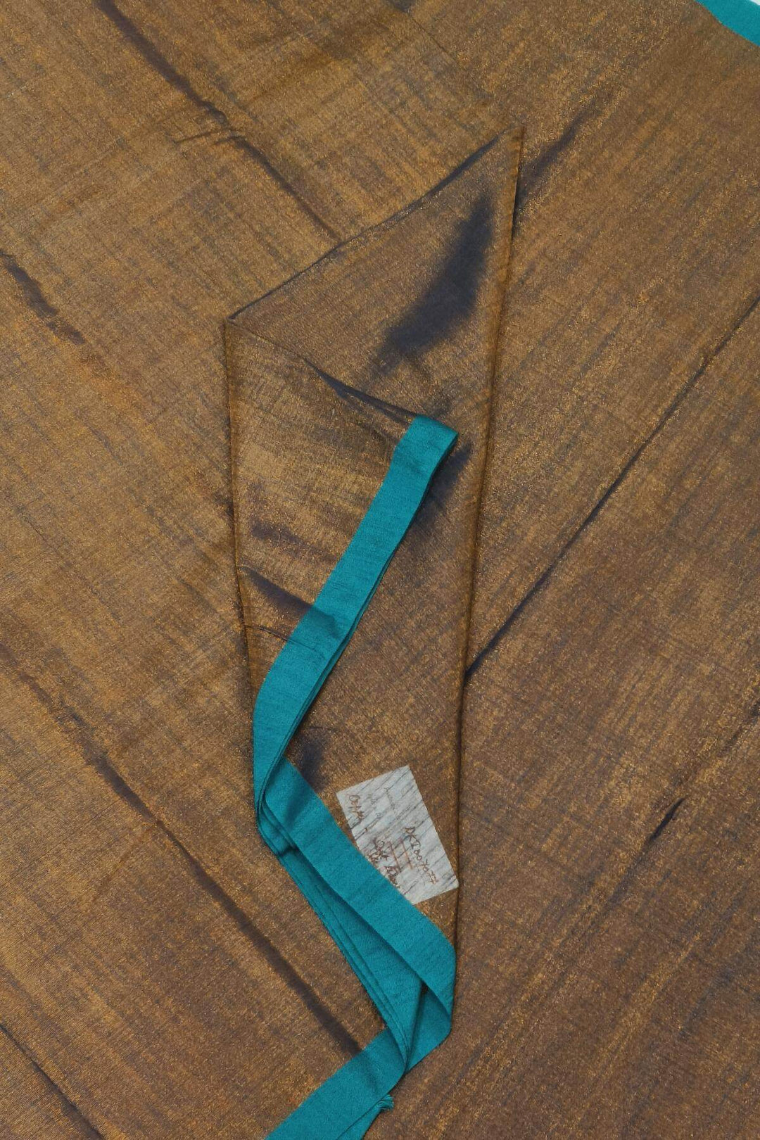 Small border soft tissue cotton saree in copper