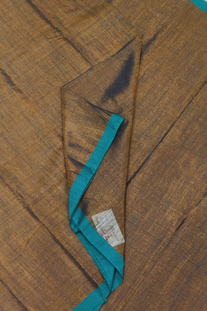 Small border soft tissue cotton saree in copper