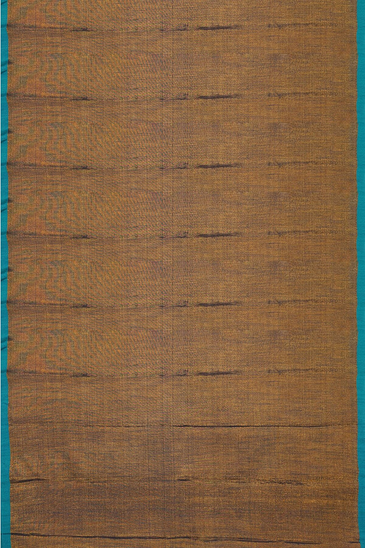 Small border soft tissue cotton saree in copper