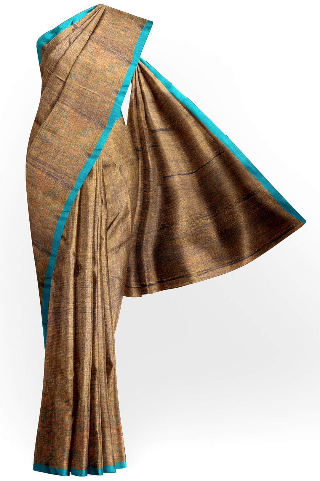 Small border soft tissue cotton saree in copper