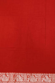 Baluchari cotton saree in red with small floral motifs