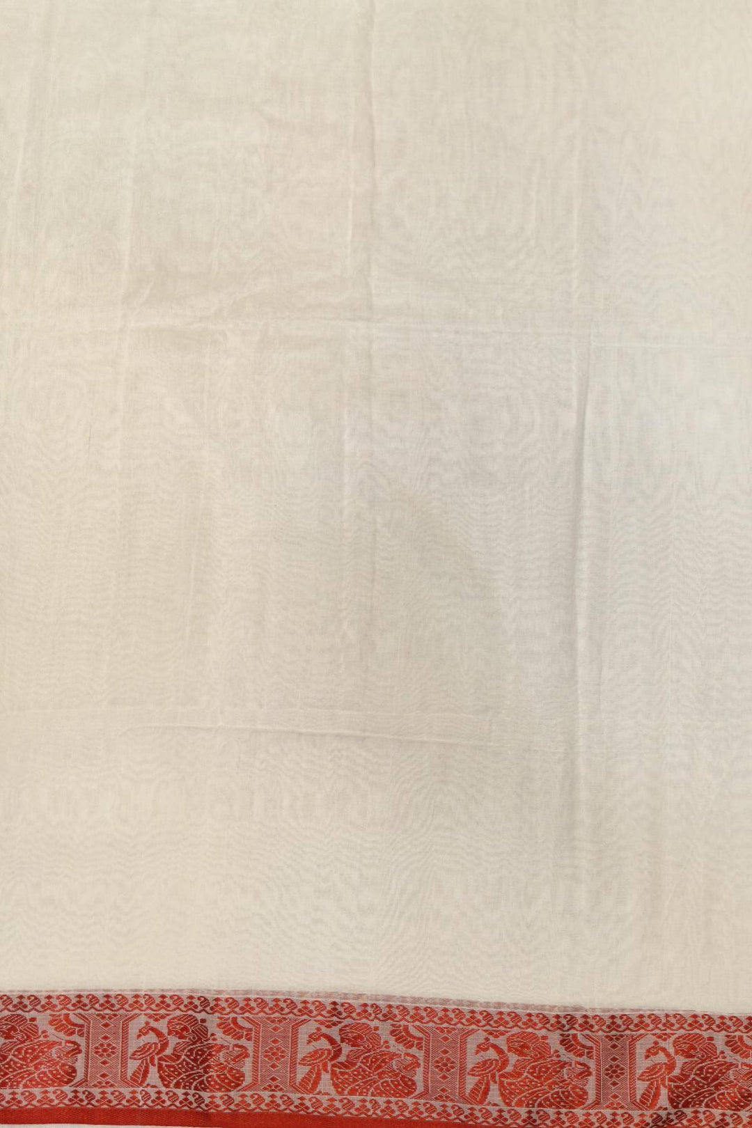 Baluchari cotton saree in cream with small floral motifs