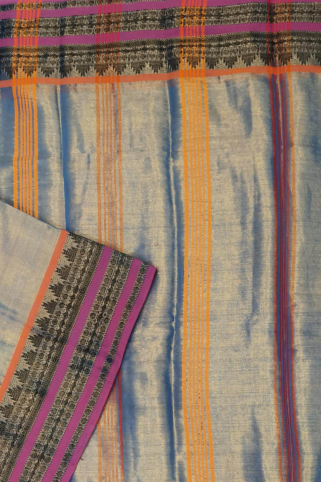 Soft tissue cotton saree in sky blue